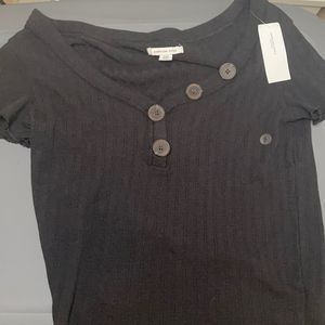American Eagle Button V-Neck Top